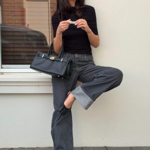 TOP MODEL CUFFED JEAN - CHARCOAL