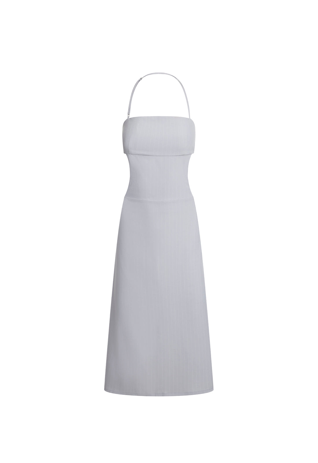 MOONLIT MIDI DRESS - LIGHT GREY PINSTRIPE - Image 2